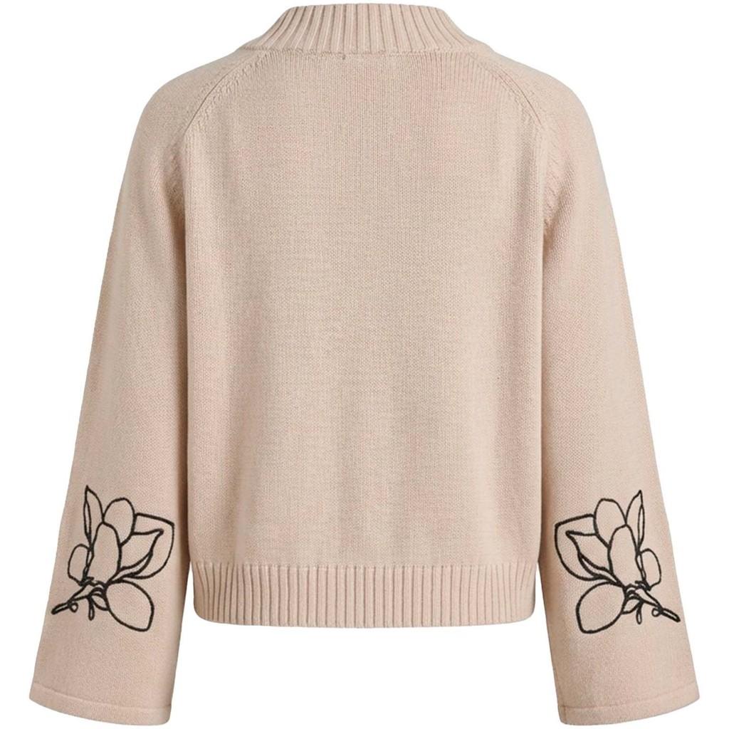 isay gwen deco pullover stickad broderi bred ärm 58076