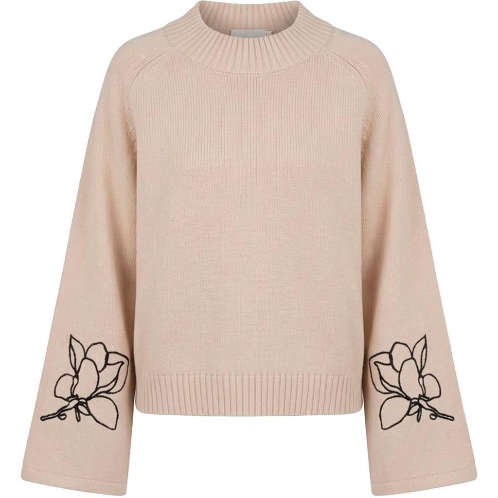 isay gwen deco pullover stickad broderi bred ärm 58076