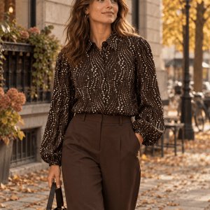 yas asina blus viskos mönster långärm mjuk 26036268