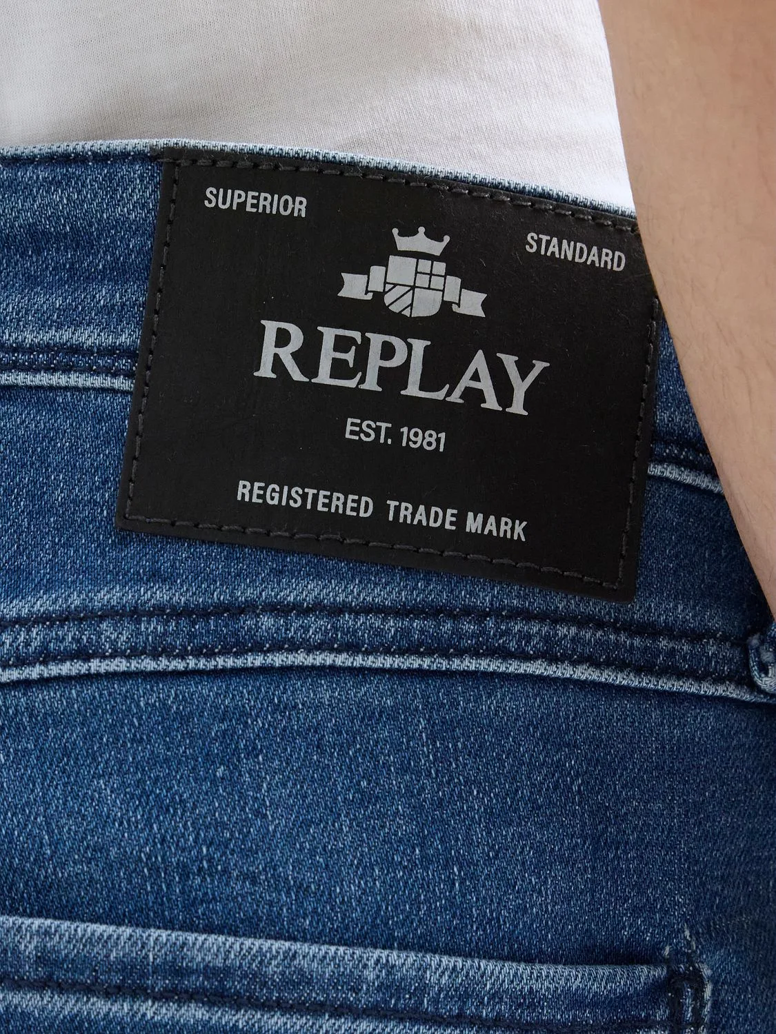 replay jeans stretch anbass blå M914.000.261 C39