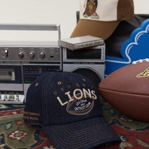les deux X NFL Denim Clean Up Keps – hat logo Detroit Lions 1003475