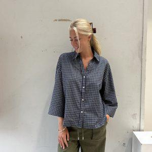 continue amber skjorta rutig check 3/4 lång ärm 15368