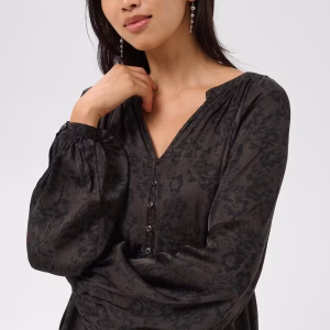 part two doaa viskos mönstrad blus v-neck långa ärma 30311024