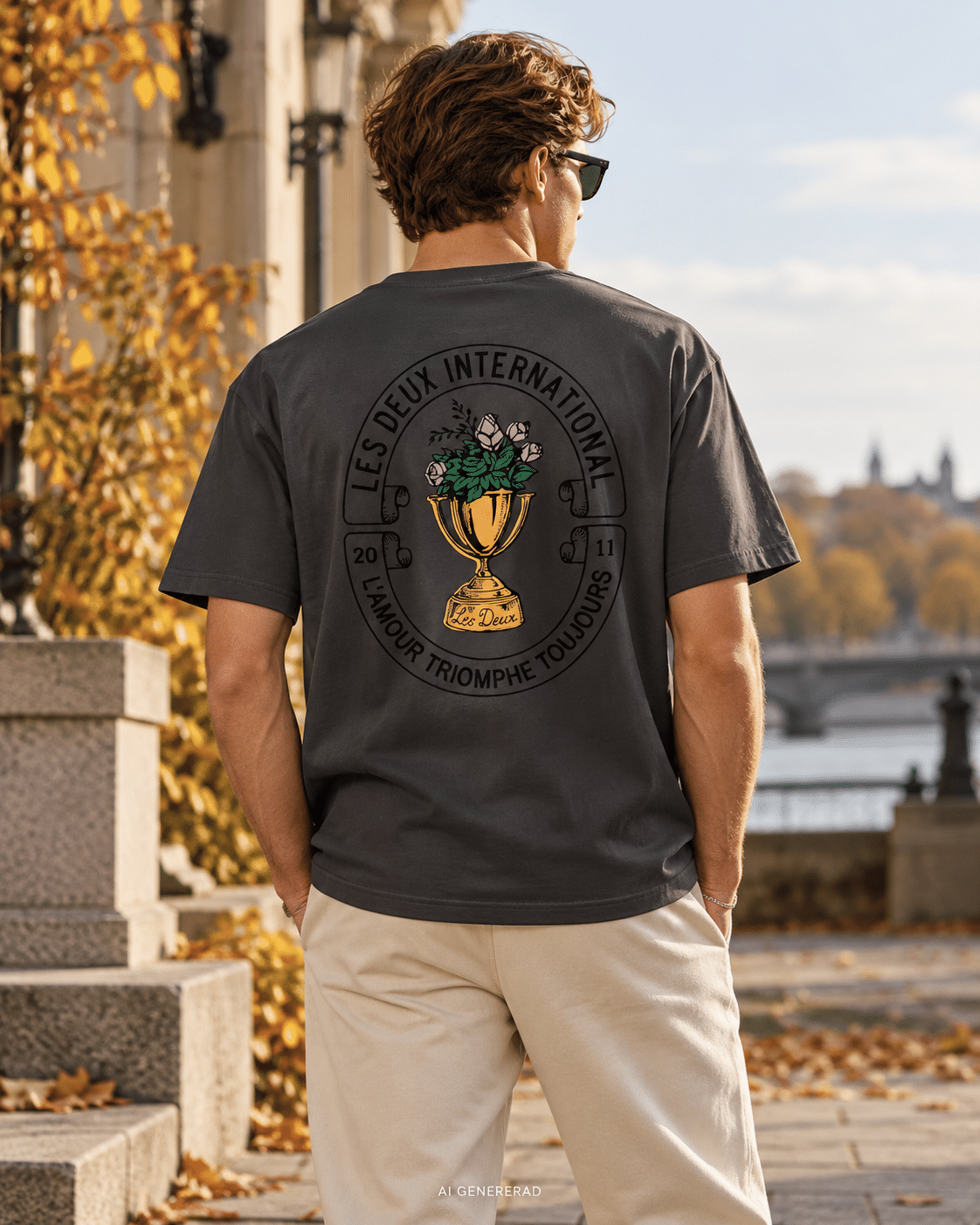les deux flower trophy t-shirt bomull kortärm backprint 1002753