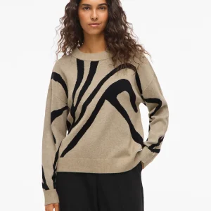 vila tif jaquard knit top mönster 14107347