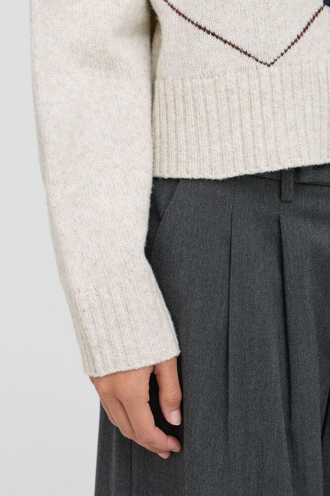 fransa giggi tröja argyle stickad mockneck 20618488