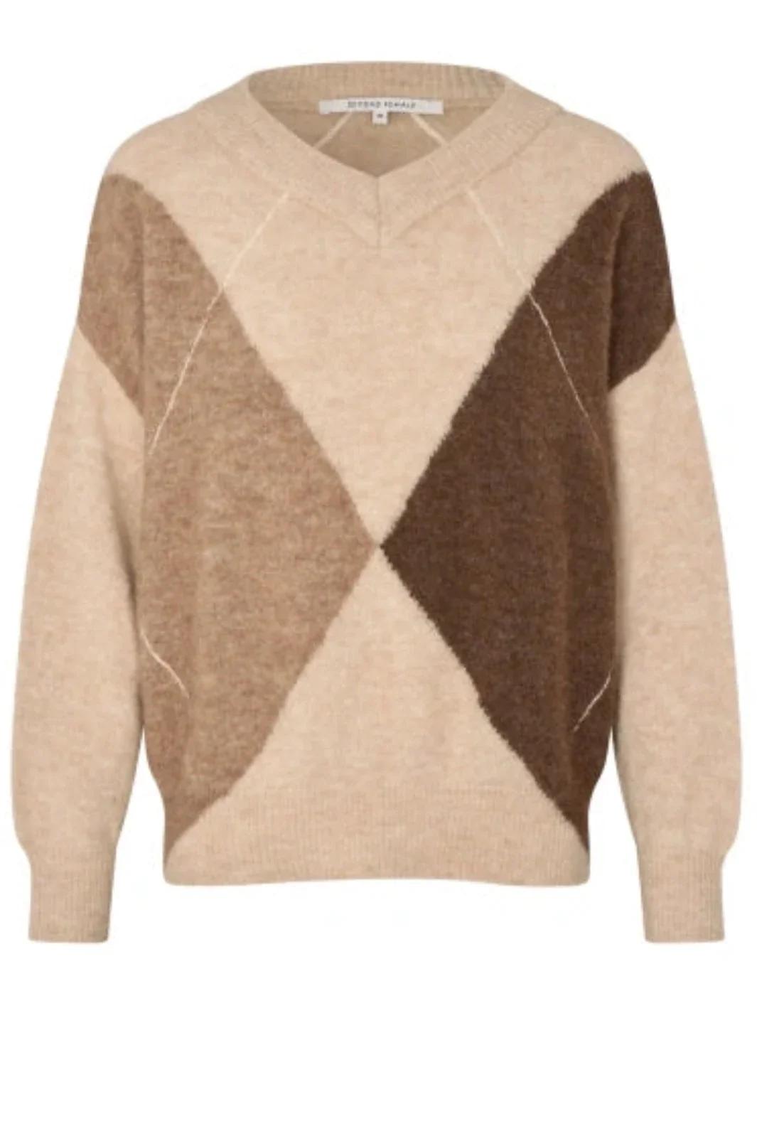 second female forca knit v-neck tröja argyle v-neck 60134